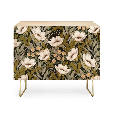 Avenie Floral Meadow Spring Green Credenza - Deny Designs 4 Avenie Floral Meadow Spring Green Credenza - Deny Designs - Image 4