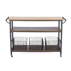 Lancashire Wood & Metal Kitchen Cart Brown - Baxton Studio -Furniture Haven Shop GUEST ea66c616 8c9c 41e5 9905 b16fae7deb65