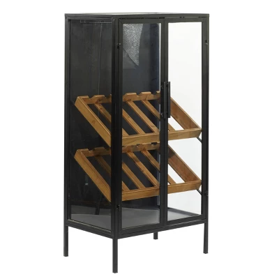 Contemporary Wood Standing Wine Rack Black - Olivia & May 1 Contemporary Wood Standing Wine Rack Black - Olivia & May