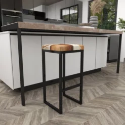 Industrial Cowhide And Metal Bar Height Stool Brown - Olivia & May 27 Industrial Cowhide And Metal Bar Height Stool Brown - Olivia & May -Furniture Haven Shop GUEST eb91f34f 8df8 4430 a2e1 3614d1864bd2