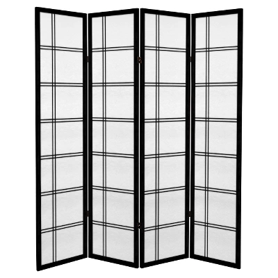 6 Ft. Tall Canvas Double Cross Room Divider 4 Panels - Oriental Furniture 3 6 Ft. Tall Canvas Double Cross Room Divider 4 Panels - Oriental Furniture - Image 3
