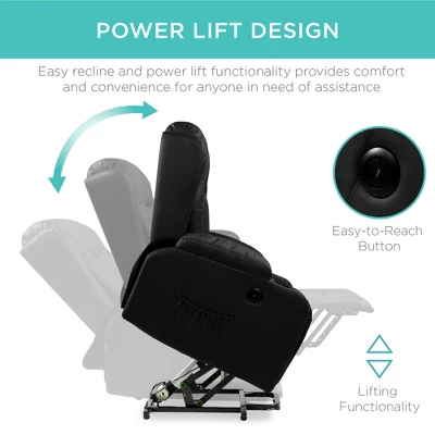 Best Choice Products Electric Power Lift Recliner Massage Chair Furniture W/ USB Port, Heat, Cupholders 2 Best Choice Products Electric Power Lift Recliner Massage Chair Furniture W/ USB Port, Heat, Cupholders - Image 2