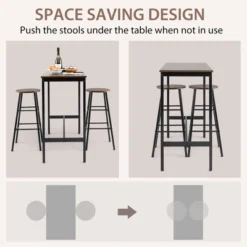 Costway 3 Piece Bar Table Set Pub Table And 2 Stools Counter Kitchen Dining Set -Furniture Haven Shop GUEST ed3094fd 339a 430f 9e28 9aa9d00dae7b