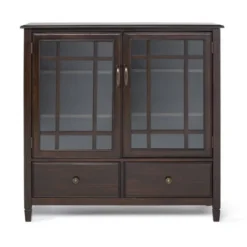 46" Hampshire Solid Wood Tall Storage Cabinet Dark Chestnut Brown - WyndenHall -Furniture Haven Shop GUEST ed94a836 7eb5 4e8f 81c5 2373c18103e1