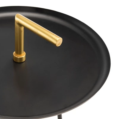 Delia Handle Side Table - Black/Gold - Safavieh 2 Delia Handle Side Table - Black/Gold - Safavieh - Image 2