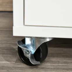 HOMCOM Printer Stand Home Office Mobile Cabinet Organizer Desktop With Caster Wheels, 2 Locking Breaks And Drawer -Furniture Haven Shop GUEST edfeb0b4 b7b8 4456 8270 8d794bb54ae7