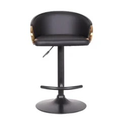 Solstice Adjustable Swivel Barstool Black - Armen Living