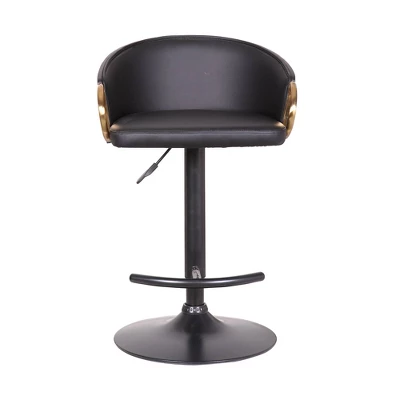 Solstice Adjustable Swivel Barstool Black - Armen Living 1 Solstice Adjustable Swivel Barstool Black - Armen Living