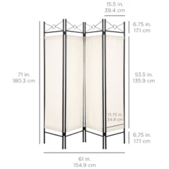 Best Choice Products 6ft 4-Panel Folding Privacy Screen Room Divider Decoration Accent W/ Steel Frame 13 Best Choice Products 6ft 4-Panel Folding Privacy Screen Room Divider Decoration Accent W/ Steel Frame -Furniture Haven Shop GUEST ee882b80 df7e 426d a112 36c5985a32b0