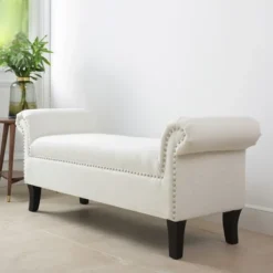 Jennifer Taylor Home Kathy Roll Arm Entryway Accent Bench -Furniture Haven Shop GUEST efe25e30 1df4 4e7d 8773 bf6bb68472e5