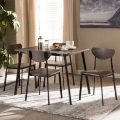 5pc Ornette Mid Century Modern Matte Frame Dining Set Light Brown - Baxton Studio 9 5pc Ornette Mid Century Modern Matte Frame Dining Set Light Brown - Baxton Studio -Furniture Haven Shop GUEST f0b08400 8c59 467a a3bf 51e24e87a52a