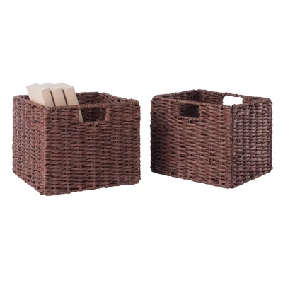 55.98" 5pc Milan Storage Shelf With Baskets Walnut - Winsome 10 55.98" 5pc Milan Storage Shelf With Baskets Walnut - Winsome - Image 10