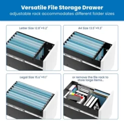 Mount-It! Mobile File Pedestal Cabinet With 3 Drawers & Lock | Slim Design Under Desk Storage & Organizer For Files, Folders & Office Supplies | White -Furniture Haven Shop GUEST f1f485ca 00f0 4b45 90d4 0a562cdb1fe5