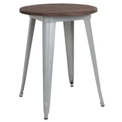Flash Furniture 24" Round Metal Indoor Table With Rustic Wood Top -Furniture Haven Shop GUEST f20f342c e956 4c9f 84d6 f5056111d6ef