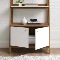 71" Bixby Bookshelf Display White/Walnut - Modway -Furniture Haven Shop GUEST f2277efd 3508 46de 8249 a4bc12f72576