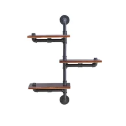 31.1" X 24.2" 3 Tier Industrial Pipe Wall Shelf Brown/Black - Danya B. 8 31.1" X 24.2" 3 Tier Industrial Pipe Wall Shelf Brown/Black - Danya B. -Furniture Haven Shop GUEST f2353023 9cb0 4044 9481 95bf9c8d0cfe
