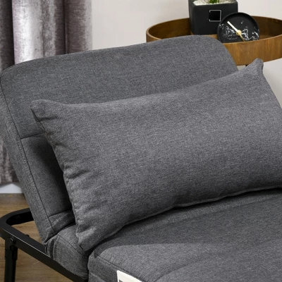 HOMCOM Ottoman Sofa Bed, 4-in-1 Multi-Function Folding Sleeper Chair Bed With Adjustable Backrest, Pillow, Side Pocket 4 HOMCOM Ottoman Sofa Bed, 4-in-1 Multi-Function Folding Sleeper Chair Bed With Adjustable Backrest, Pillow, Side Pocket - Image 4