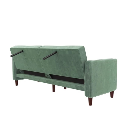 Pin Tufted Velvet Transitional Futon - Room & Joy 8 Pin Tufted Velvet Transitional Futon - Room & Joy - Image 8