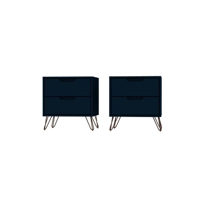 Set Of 2 Rockefeller 2 Drawer Nightstands - Manhattan Comfort 16 Set Of 2 Rockefeller 2 Drawer Nightstands - Manhattan Comfort - Image 16