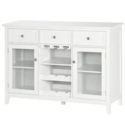 HOMCOM Glass Door Kitchen Sideboard, Buffet Cabinet With 6-Bottle Wine Rack And Stemware Racks, Coffee Bar For Living Room, Dining Room, White 7 HOMCOM Glass Door Kitchen Sideboard, Buffet Cabinet With 6-Bottle Wine Rack And Stemware Racks, Coffee Bar For Living Room, Dining Room, White -Furniture Haven Shop GUEST f3a13ee6 e8e8 45b9 be3b 41ff655b20e6