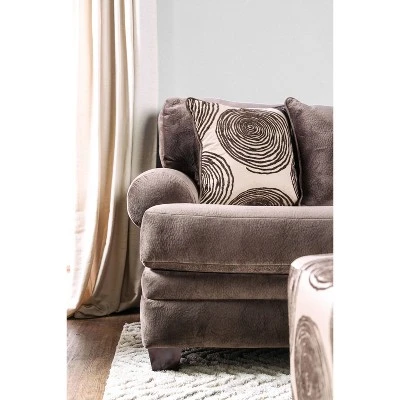 Mauricio Microfiber Sofa Brown - Furniture Of America 2 Mauricio Microfiber Sofa Brown - Furniture Of America - Image 2