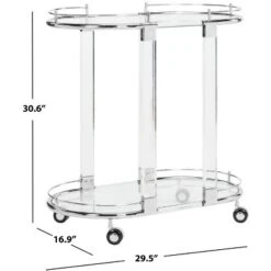 Lennon Acrylic Bar Trolley - Chrome - Safavieh -Furniture Haven Shop GUEST f3f348a5 7778 4bc8 aff7 6c783bfe17b2