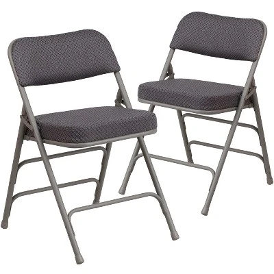 Flash Furniture 2 Pack HERCULES Series Premium Curved Triple Braced & Hinged Fabric Upholstered Metal Folding Chair 13 Flash Furniture 2 Pack HERCULES Series Premium Curved Triple Braced & Hinged Fabric Upholstered Metal Folding Chair - Image 13
