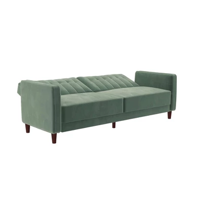 Pin Tufted Velvet Transitional Futon - Room & Joy 5 Pin Tufted Velvet Transitional Futon - Room & Joy - Image 5