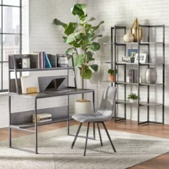 Vermillion Desk With Hutch Black/Gray - Buylateral 7 Vermillion Desk With Hutch Black/Gray - Buylateral -Furniture Haven Shop GUEST f426639e dd9e 4096 be7c 28bc4cc0e16c