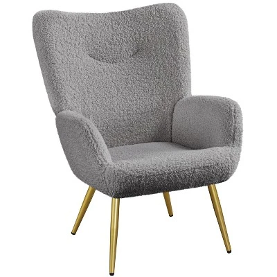 Yaheetech Modern Boucle Fabric Accent Chair For Living Room Bedroom 8 Yaheetech Modern Boucle Fabric Accent Chair For Living Room Bedroom - Image 8