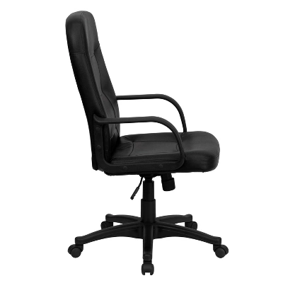 Emma And Oliver High Back Black Glove Vinyl Executive Swivel Office Chair With Arms 7 Emma And Oliver High Back Black Glove Vinyl Executive Swivel Office Chair With Arms - Image 7