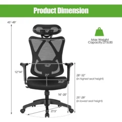Costway Ergonomic High Back Mesh Office Chair W/ Adjustable Lumbar Support 15 Costway Ergonomic High Back Mesh Office Chair W/ Adjustable Lumbar Support -Furniture Haven Shop GUEST f4e9e40a 10f5 49e1 8de6 21a663c871ea