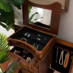 Kasey Jewelry Armoire Walnut - Powell Company -Furniture Haven Shop GUEST f5457203 ac9e 4bd2 8c01 8f9e652808f1