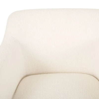Alphonse Contemporary Boucle Fabric Arm Chair Ivory/Matte Black - Christopher Knight Home 3 Alphonse Contemporary Boucle Fabric Arm Chair Ivory/Matte Black - Christopher Knight Home - Image 3