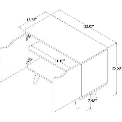 33.07" Hampton Accent Cabinet - Manhattan Comfort 2 33.07" Hampton Accent Cabinet - Manhattan Comfort - Image 2