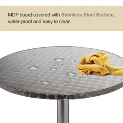 HomCom 24 Inch Round Bar Table 43" H Adjustable Stainless Steel Top Aluminum Frame Home Pub Bistro -Furniture Haven Shop GUEST f5a29474 d395 49c0 ba2b 3098f088ed20