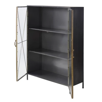 Richard Carter Display Metal Cabinet Gun Metal Antique Gold - StyleCraft 3 Richard Carter Display Metal Cabinet Gun Metal Antique Gold - StyleCraft - Image 3