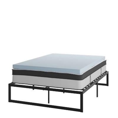 Flash Furniture 14 Inch Metal Platform Bed Frame With 12 Inch Pocket Spring Mattress In A Box And 3 Inch Cool Gel Memory Foam Topper 14 Flash Furniture 14 Inch Metal Platform Bed Frame With 12 Inch Pocket Spring Mattress In A Box And 3 Inch Cool Gel Memory Foam Topper - Image 14