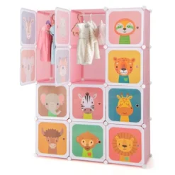 Costway 12-Cube Kids Wardrobe Baby Dresser Bedroom Armoire Clothes Hanging Closet With Door Blue/Pink 21 Costway 12-Cube Kids Wardrobe Baby Dresser Bedroom Armoire Clothes Hanging Closet With Door Blue/Pink -Furniture Haven Shop GUEST f63dac2b c94a 4229 a358 c11774285f08
