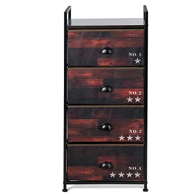 Costway 4 Drawer Fabric Dresser Storage Tower Steel Frame Closet 8 Costway 4 Drawer Fabric Dresser Storage Tower Steel Frame Closet - Image 8