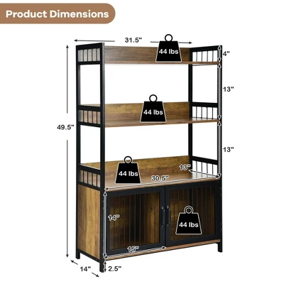 Costway 3-Tier Baker's Rack Industrial Kitchen Microwave Oven Stand W/Storage Cabinet 1 Costway 3-Tier Baker's Rack Industrial Kitchen Microwave Oven Stand W/Storage Cabinet