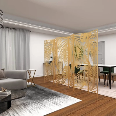 Glam Metal Palms Room Divider Screen Gold - Olivia & May 11 Glam Metal Palms Room Divider Screen Gold - Olivia & May - Image 11
