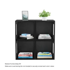 Hastings Home End Table, Stackable Modular Cube With Open Sides, Black -Furniture Haven Shop GUEST f8ed9c06 8fa0 4ec4 abb0 74f2a1d95914