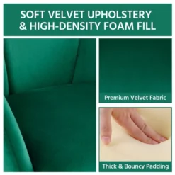 Yaheetech Velvet Armchair Accent Chair With Metal Legs For Living Room/Bedroom -Furniture Haven Shop GUEST f95033b4 05ed 43e1 b839 05a9368822b2