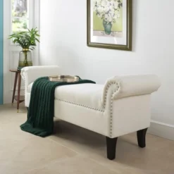 Jennifer Taylor Home Kathy Roll Arm Entryway Accent Bench -Furniture Haven Shop GUEST f97edbca 1772 4183 94b5 789b35feb0de