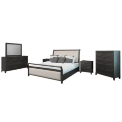 6pc Cindi Sleigh Bedroom Set Gray - Abbyson Living -Furniture Haven Shop GUEST fa758768 d475 45ce 825e 127af3bb7db1