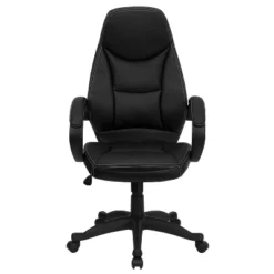 Emma And Oliver High Back Black LeatherSoft Curved Back Swivel Ergonomic Office Chair-Loop Arms 5 Emma And Oliver High Back Black LeatherSoft Curved Back Swivel Ergonomic Office Chair-Loop Arms -Furniture Haven Shop GUEST fb141342 ca61 4d67 82bb f09d0dae72fb