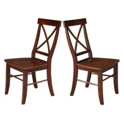 Set Of 2 X Back Chairs With Solid Wood Seats Espresso - International Concepts -Furniture Haven Shop GUEST fb5ff0fa 3ef9 472c 8685 2c835d127f36