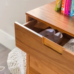 Mid-Century Modern Groove Wood 6 Drawer Dresser - Saracina Home -Furniture Haven Shop GUEST fcb730ab 9952 4f83 9614 24322242cf6c