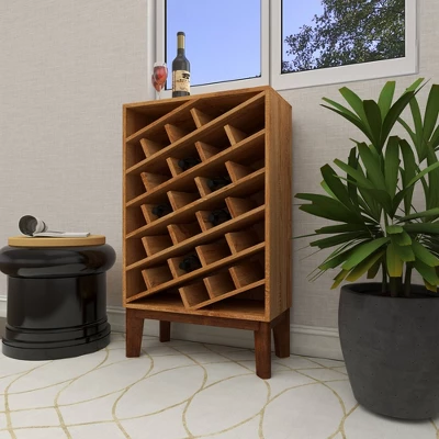 Modern Wood Wine Rack Brown - Olivia & May 7 Modern Wood Wine Rack Brown - Olivia & May - Image 7